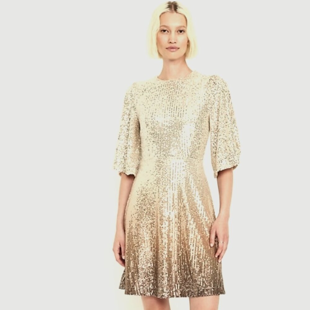 Sequin Mini Dress Old Navy Petite  Large Gold NWT